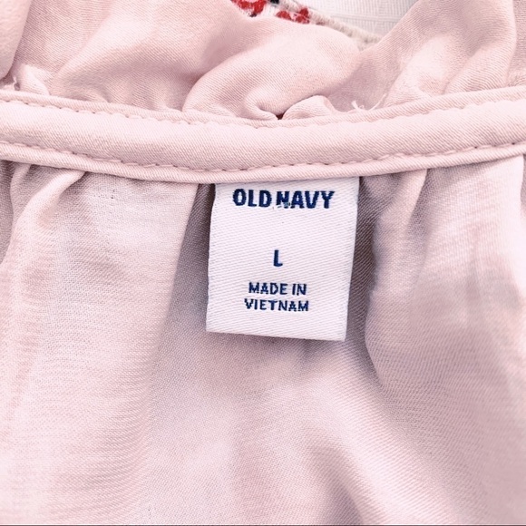 OLD Navy Ruffle Trim Satin Surplus Tunic Top SizeL - Picture 7 of 8